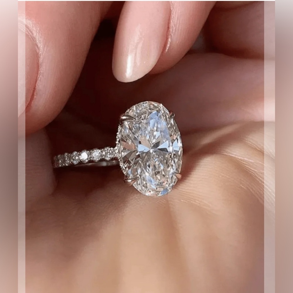 NEW! OVAL CUT RING 925 Sterling Silver CZ Cubic Zirconia